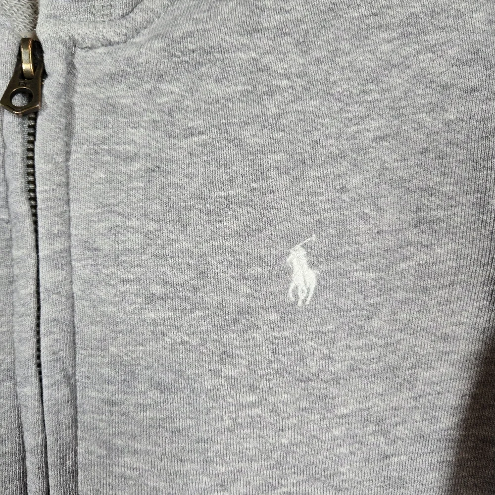 Polo Ralph Lauren Heather Gray Sweatshirt Full Zip Hoodie Jacket Big Boys Large